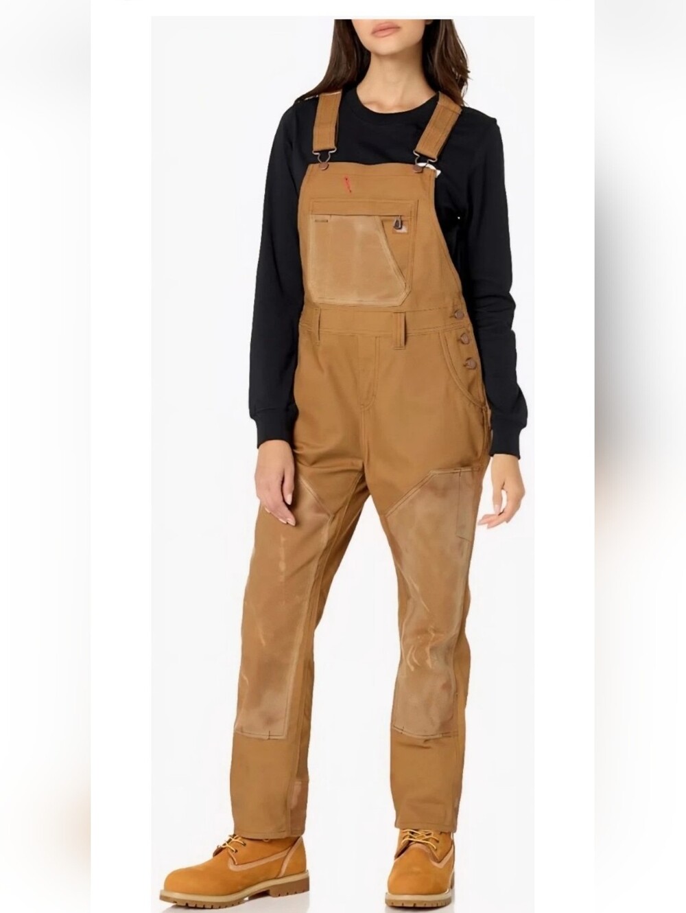 Dickies Women's Duck Brown Carpenter Overalls with Utility Pockets NWT